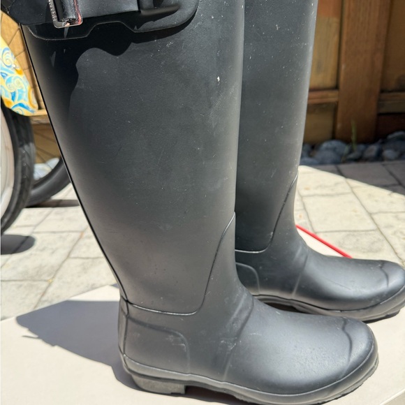 Hunter Black Tall Rain Boots - Picture 2 of 6